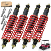 10L0L front shock packaging showing red shocks and hardware, improved durability