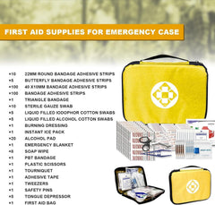 1st Aid open kit showing organized pockets and 300 items for fast access