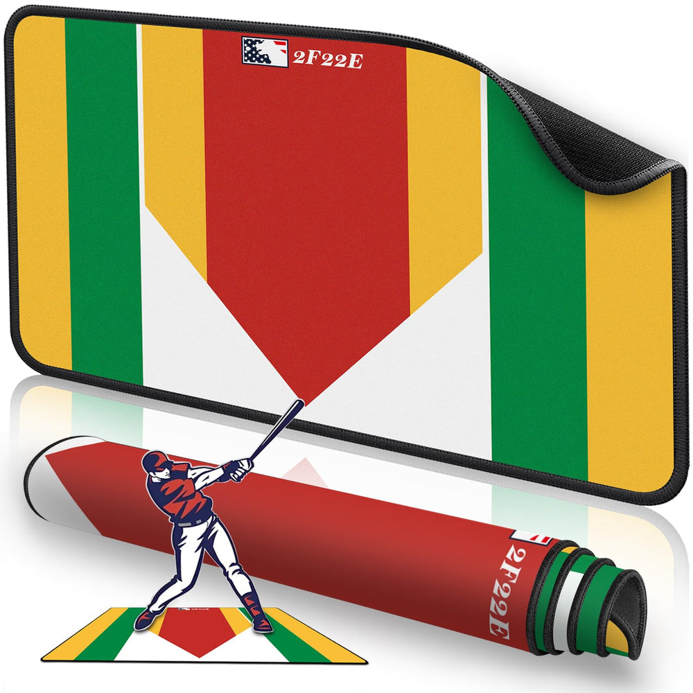 2F22E front view of extended home plate mat showing color highlights and shape for accurate targeting