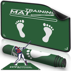 2F22E mat front view showing full batting guide and compact size benefit