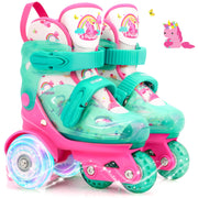 4-Pejiijar front profile unicorn skates showing secure fit and playful look