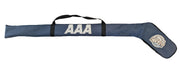AAA Hockey Pro front view of navy stick bag showing capacity and logo benefit protects sticks