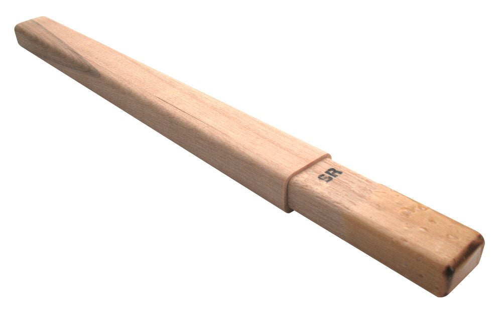 A&R Sports wooden butt end front view showing ash grain and precise fit