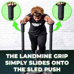 ABMAT Landmine Grip next to ruler showing size and diameter increase advantage