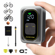 Acecow front view of mini pump showing compact design and quick-access controls