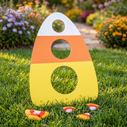 AceOrbit front view board showing candy corn colors and portable design benefit