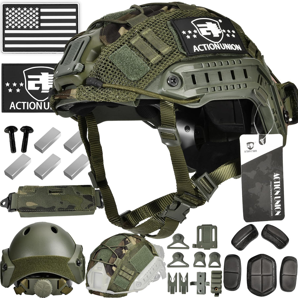 ACTIONUNION helmet front view showing streamlined PJ shell and vents for comfort