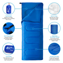 Active Era sleeping bag packed in its water-resistant sack for easy travel and storage benefit
