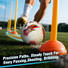 adekale soccer ball in motion being kicked illustrating stable flight and accuracy
