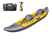 ADVANCED ELEMENTS front profile of kayak showing stable wide beam and easy entry benefit