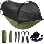 ADVOKAIR front view of hammock packed for travel showing portability and compactness