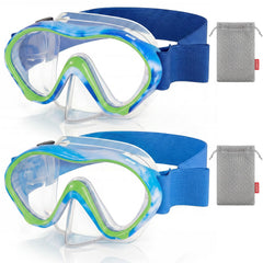 Aegend front view of full-face kids mask showing wide 180° field of view and comfort