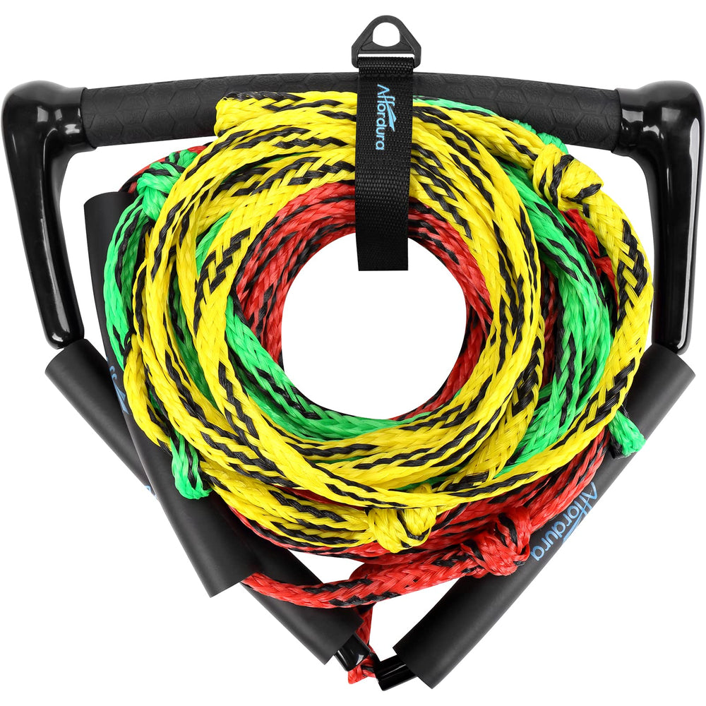 Affordura front packaging showing full rope kit and accessories for quick setup