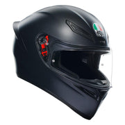 AGV K1 S front view showing matte black finish and improved visibility benefit