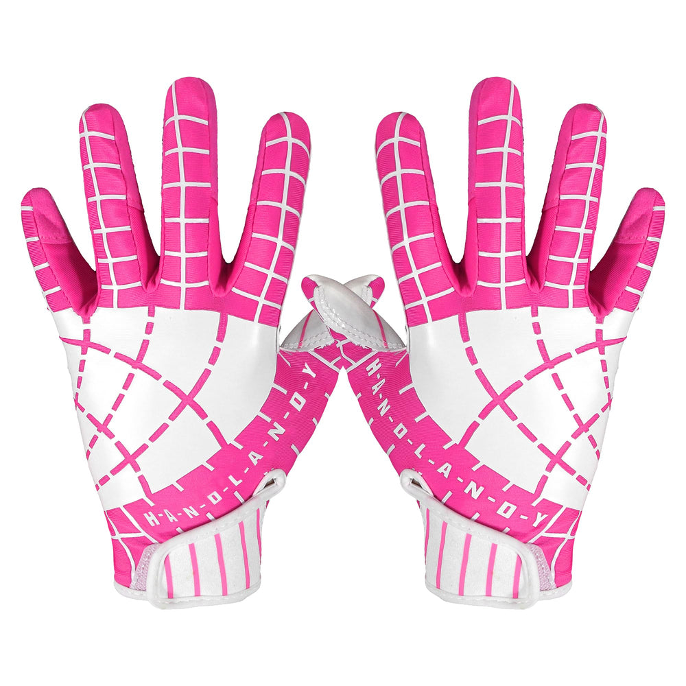 AIGEVTURE front view of pink and white gloves showing design and fit benefit
