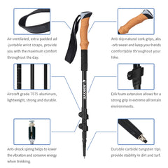 Aihoye folded compact poles packed in a backpack for easy transport