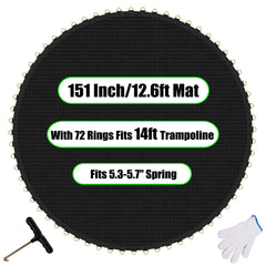 AILEVERS front view of 12.6ft mat showing full surface and rings for easy replacement