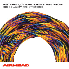 AIRHEAD tow rope connected to a tube in use demonstrating stable towing performance