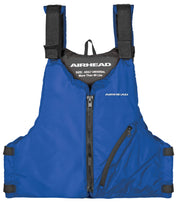 AIRHEAD Yukon Base paddle vest front view showing zipper pocket and fit benefit