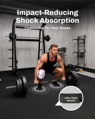 AIRHOP EVA foam cross-section showing shock absorption and floor protection
