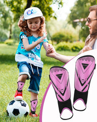 AirsFish youth player wearing shin guards during soccer practice for stable protection