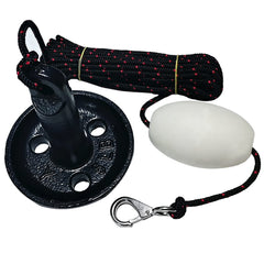 akoleyer front view of mushroom anchor kit showing components and compact design