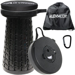 ALEVMOOM front view of packed collapsible stool for easy transport