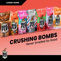 All-Star Cherry Bomb size comparison next to bat illustrating compact convenience