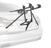Allen front view of 2-bike rack showing robust straps and fit protecting vehicle