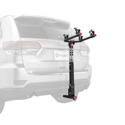 Allen front view assembled showing two-bike capacity and compact profile