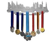 Allied Medal Hangers front view showing Cityscape design and clean display benefit