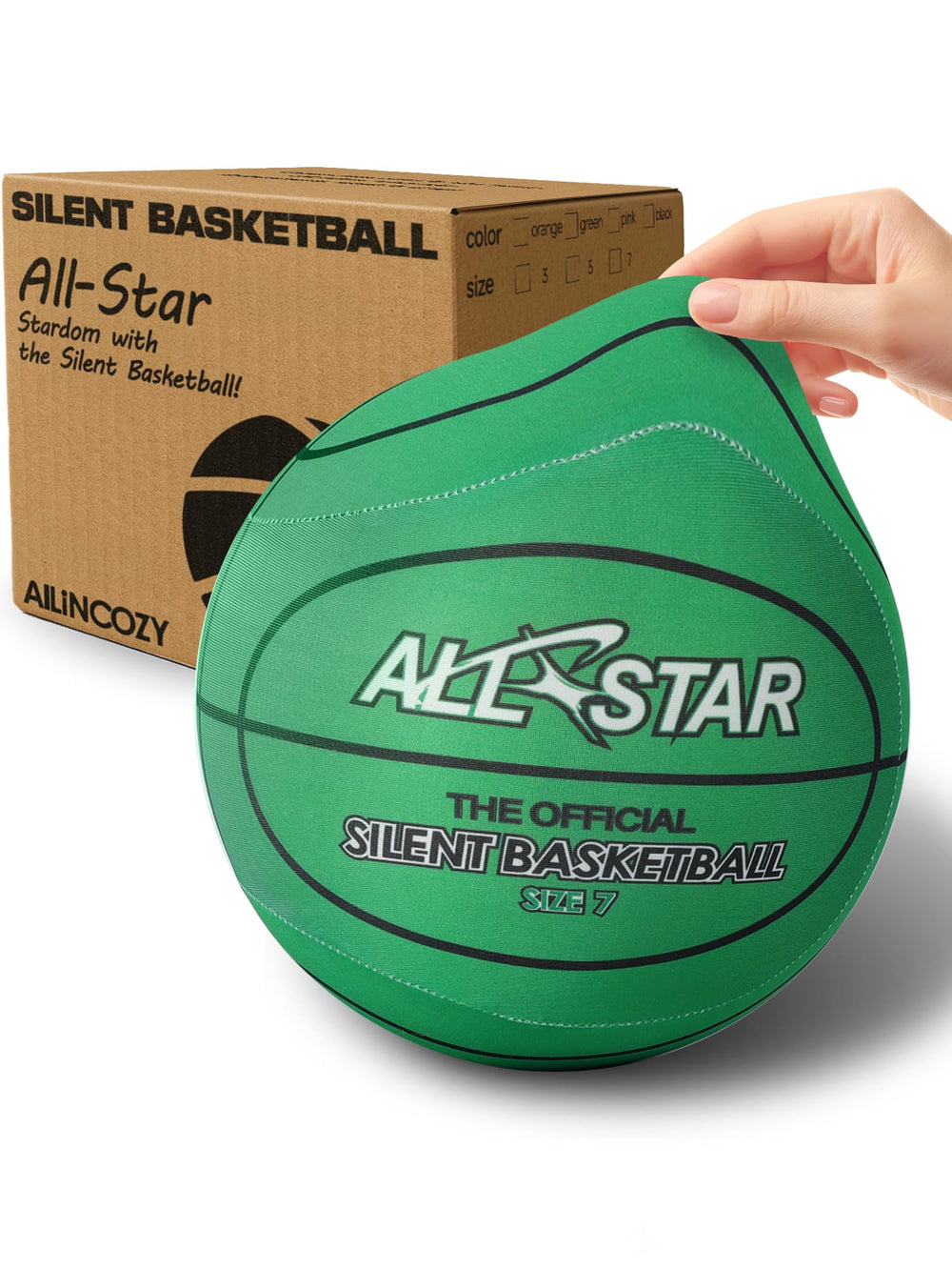 ALLINCOZY front view showing ball and packaging, highlighting easy gifting