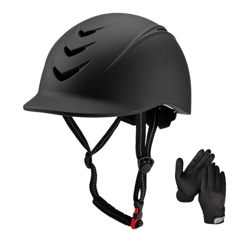 Almpal helmet front view showing protective shell and confident head protection