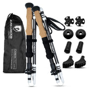 ALPIN LOACKER front view folded poles showing compact travel benefit