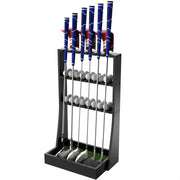 Alytree front view showing six clubs, three head covers and 36-ball tray for organized display