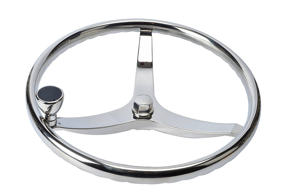Amarine Made front view steering wheel shows polished look and fit