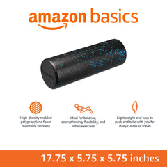 Amazon Basics foam roller close-up texture highlight showing dense foam for lasting support