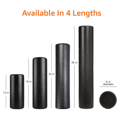 Amazon Basics foam roller in use under back for spinal support and core engagement