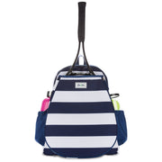 Ame & Lulu front view showing stylish Captain print and secure zip closure benefit