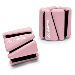 AMOYOU front view of wrist and ankle weights shows compact design and easy storage