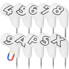 Amy Sport front view of white 10-pack iron covers showing clean packaging and organization benefit