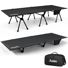 Anbte front view folded cot shows compact portability and easy transport