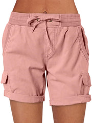 ANRABESS front view pink cargo shorts showing fit and style benefit comfort