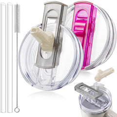 ANTAND front view of two cream and rosered lids showing snug fit benefit