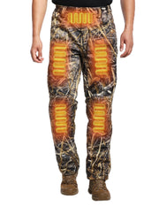 ANTARCTICA GEAR front view of heated pants showing camo and pockets, practical concealment