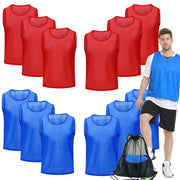 Antoyo front packaging view showing colorful pinnies and organized pack for quick team setup
