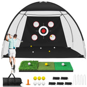 Anygulf front view net setup showing targets and stability — clear practice benefit