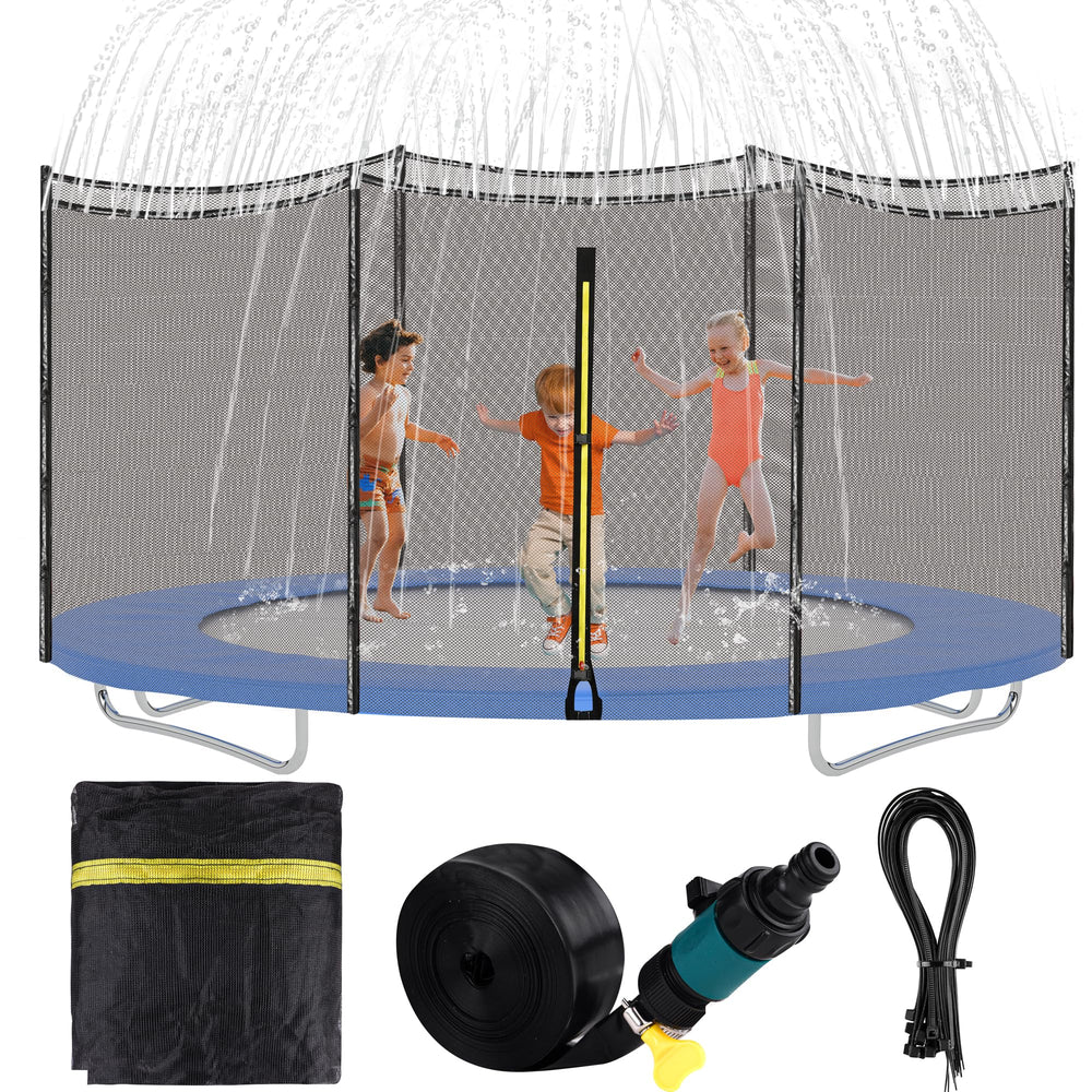 Aodaer front view of full 14ft trampoline enclosure showing complete coverage and safety