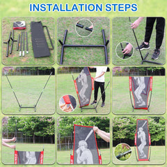 AOLIGEIJS dummy installed in a pitching net showing game-like training setup
