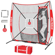 AOLIGEIJS front view of assembled net showing stable frame and full coverage for practice